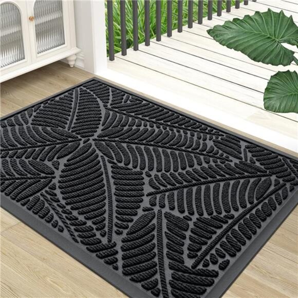Waterproof Doormat, Sturdy Natural Rubber Front Indoor Mat, Non Slip Low Profile - Picture 1 of 8